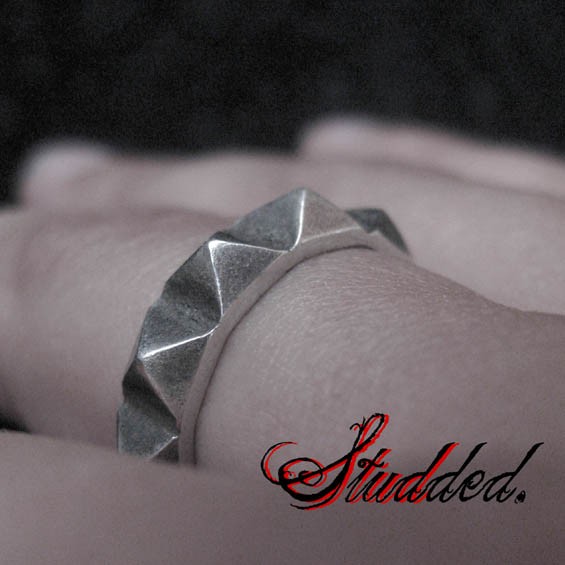 Sterling Silver Studded Band Ring